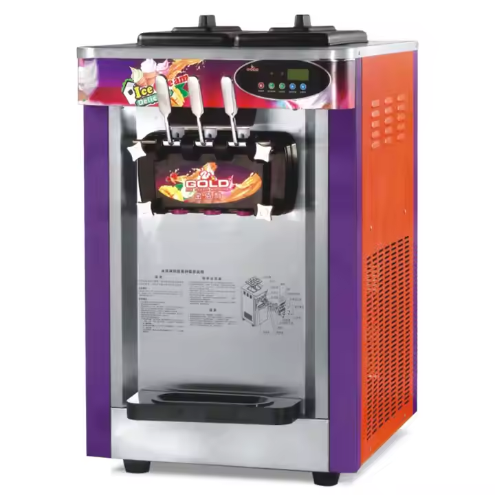 Commercial 220V Automatic Soft Serve Ice Cream Maker New Home Use Yogurt Milk Chocolate Three Flavors Restaurant Quality Motor