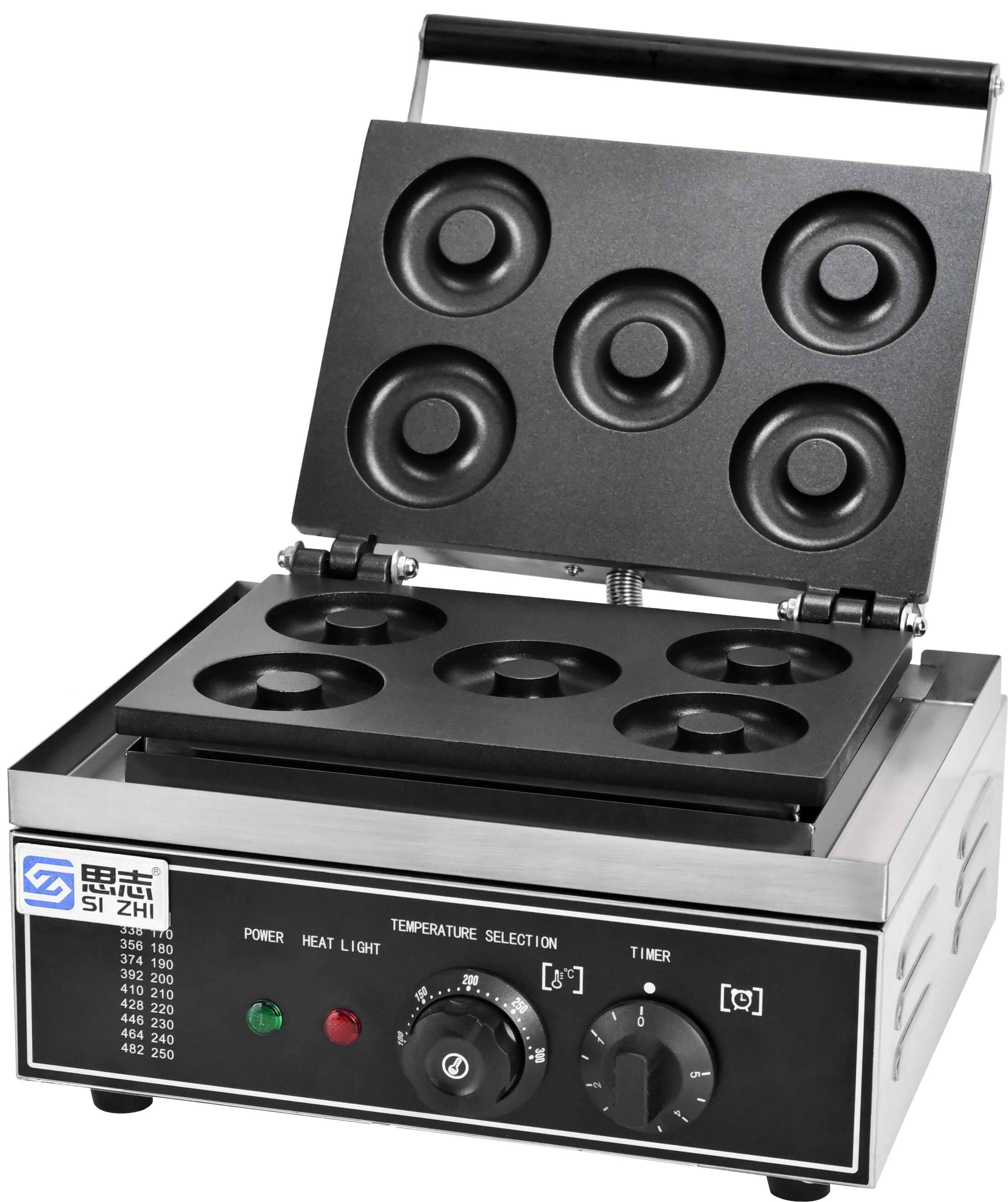 Nonstick Commercial Doughnut Baker Home Baker Machine Stainless Steel Makes 5 Doughnuts Countertop