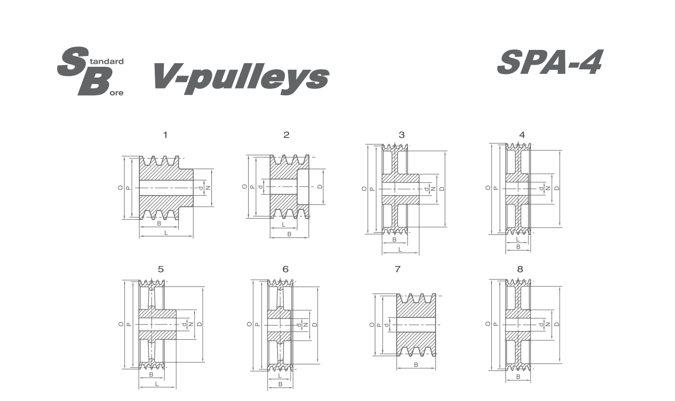 spa stock bore v pulleys985-6