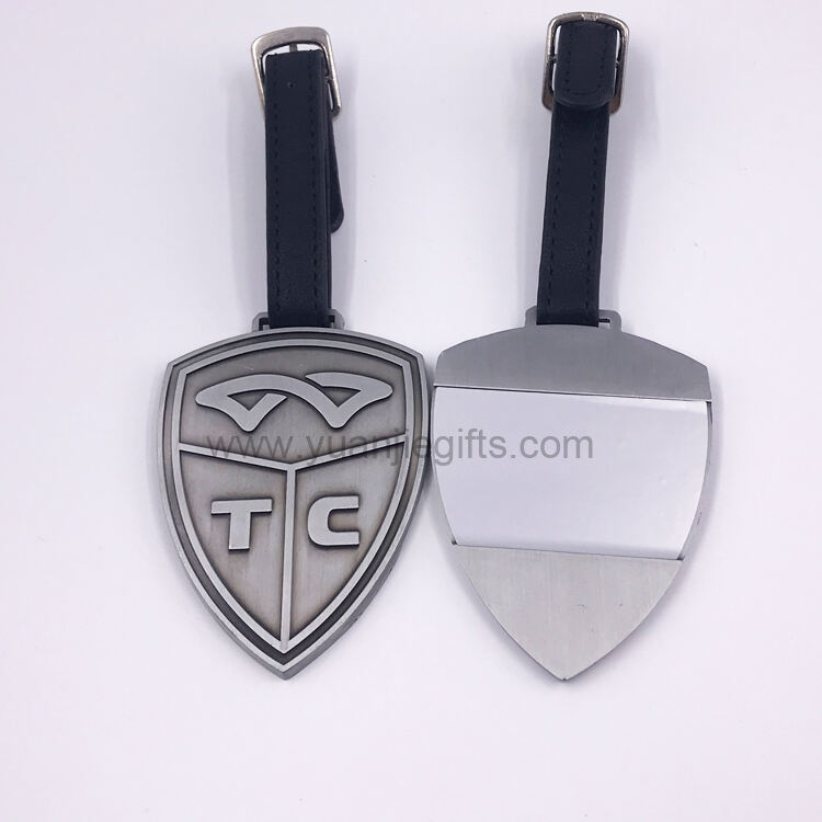Custom Embossed logo Golf Metal Bag Tag Luggage Tag with Name Card