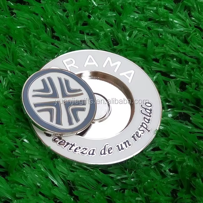 Debossed Full Color Metal Golf Ball Marker Magnets With Custom logo