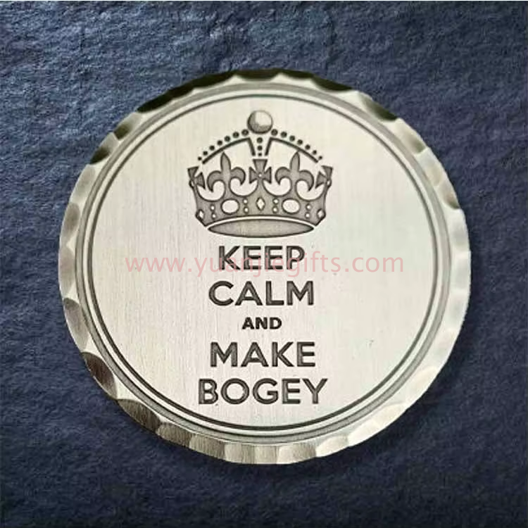 Antique Tin Finish Custom logo Handmade Golf Forged Ball Marker