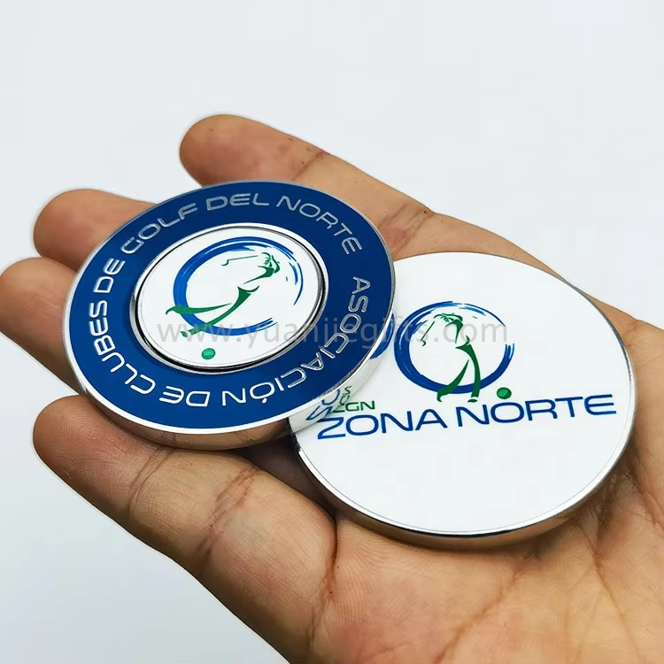 Custom Logo Zinc Alloy Golf Products High Quality 25MM Metal Magnetic OEM Golf Ball Marker