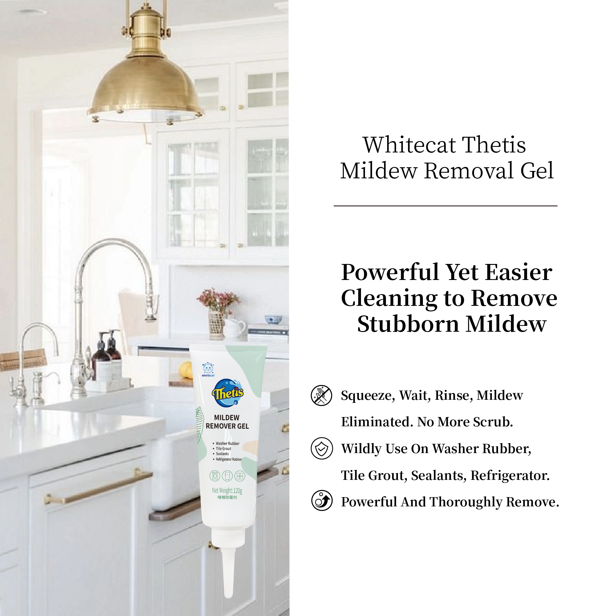 Whitecat Thetis Mildew Removal Gel Powerful Yet Easier Cleaning to Remove Stubborn Mildew