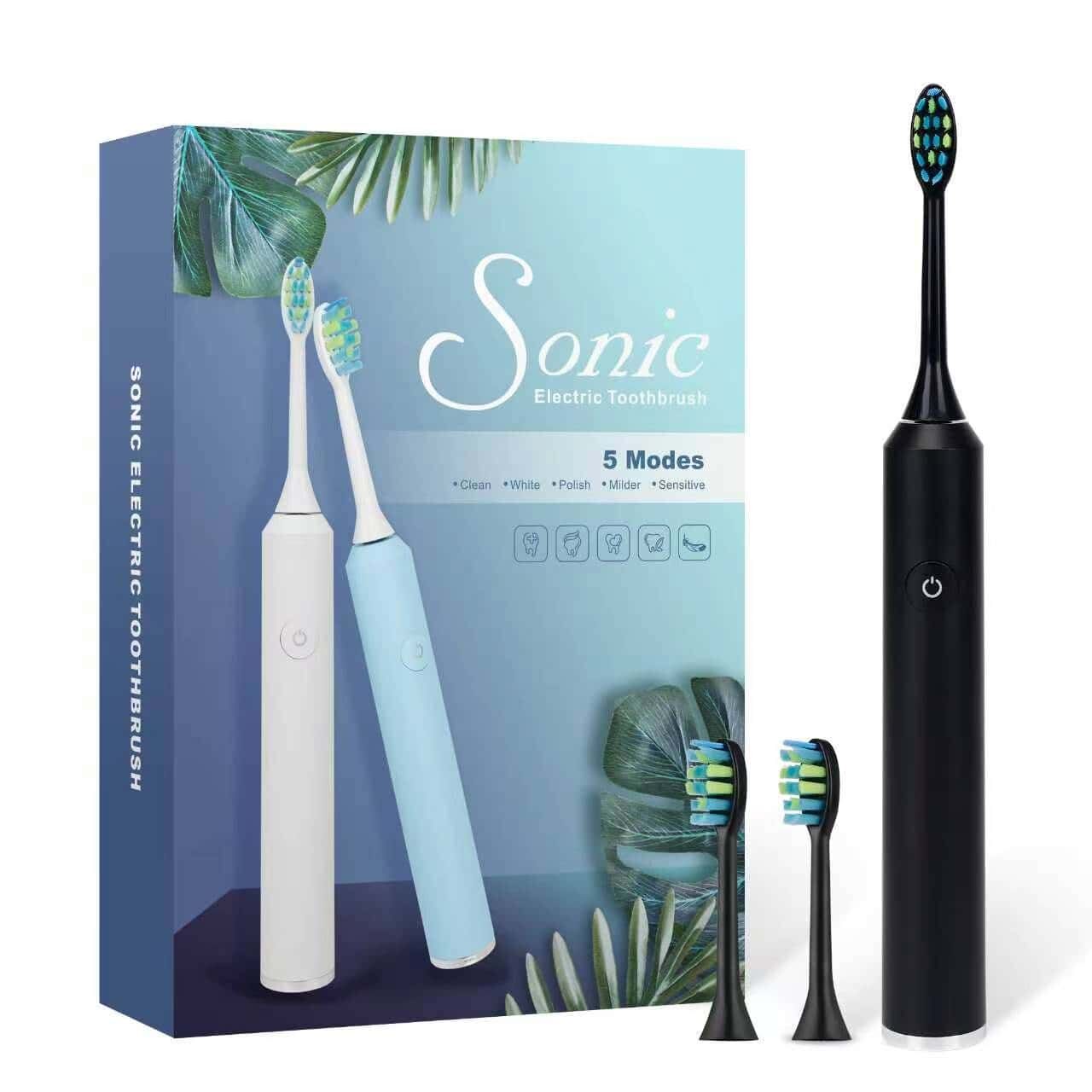 New Trend Colorful Soft Bristle Waterproof Electric Toothbrush with Changeable Head