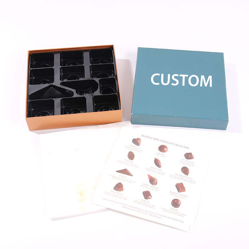 Экологичная роскошная подарочная коробка для шоколада с индивидуальным логотипом, коробка из жесткой упаковки с крышкой и основанием, устойчивая премиальная упаковка для шоколада