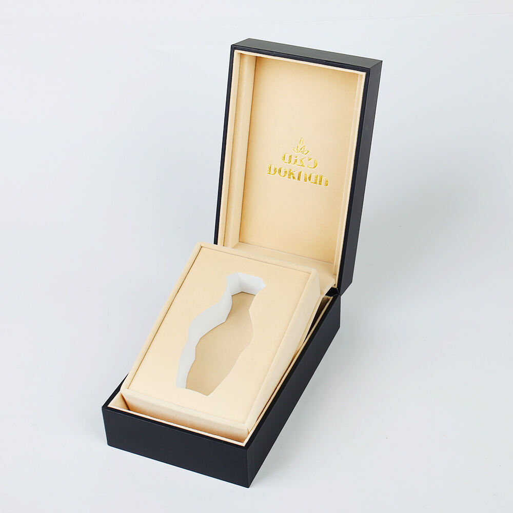Aangepaste luxe parfum essentiële olie verpakking doos klapperdoos type schuim fluwelen voering stijve papieren verpakkingdoos