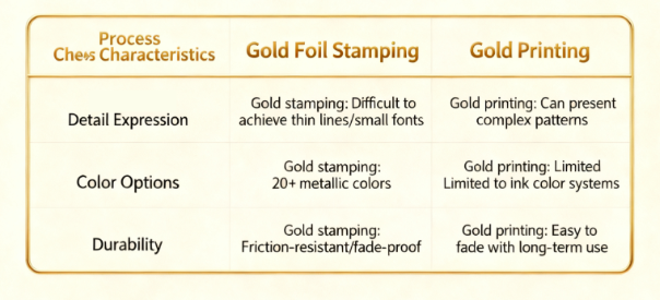 Gold Foil vs Gold Printing