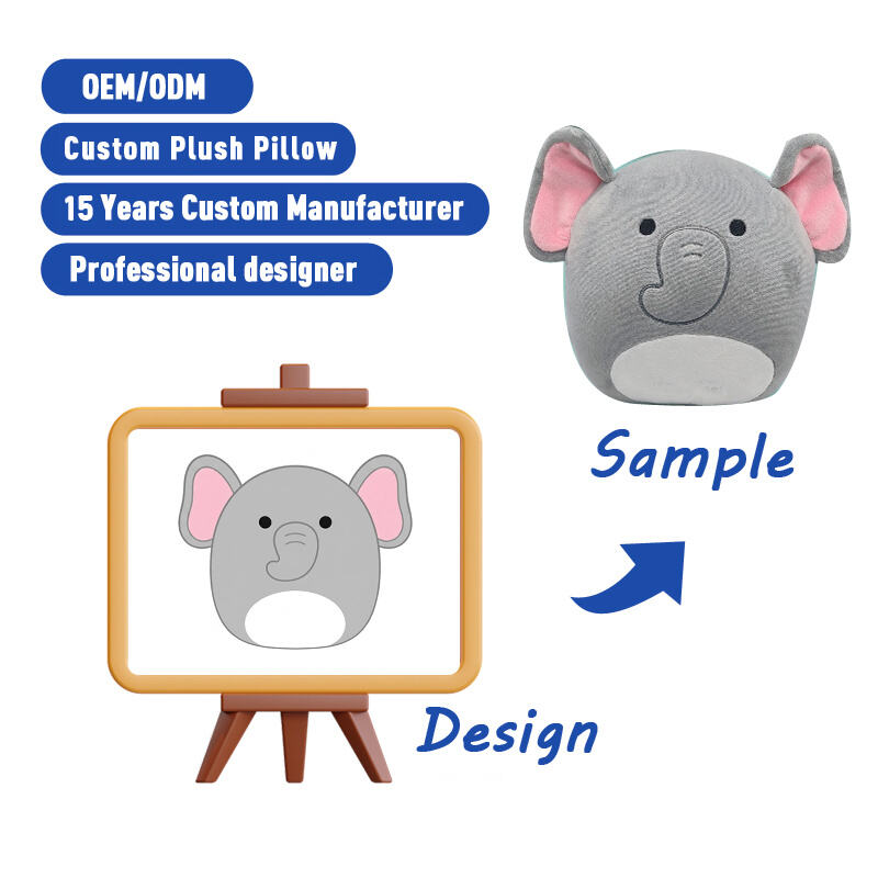 SUSHAN Custom Best-Selling Plush Elephant Pillow ,Custom Logo Plush Pillows, Dolls, and Personalized Plush Toys