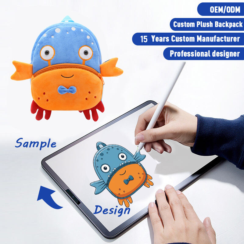 SUSHAN High Quality Cartoon Animal Plush Backpack Children Schoolbag Custom Plushies Design Cute Kindergarten Baby Backpack