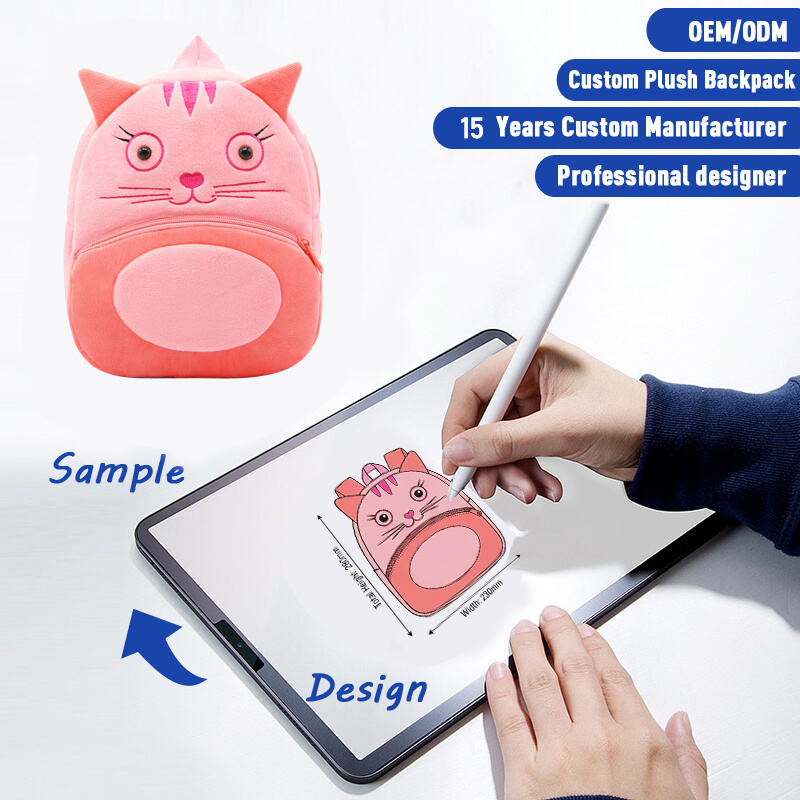 SUSHAN Adjustable Strap Plush Toddler Backpacks Waterproof Large Pockets Animal Shapes for Kindergarten