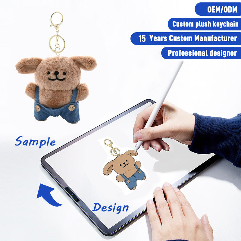 SUSHAN Hot Selling Custom 5-12cm Plush Bear Keychain Logo Printable Durable Soft PP Cotton | Bag/Key Decor Cute Dog Keyring