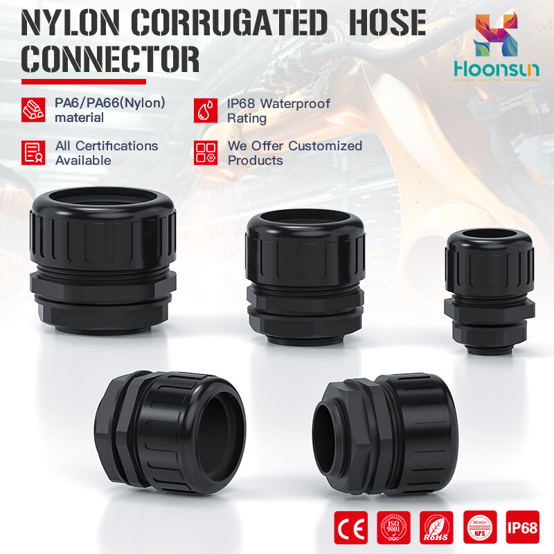Nylon corrugated cable gland