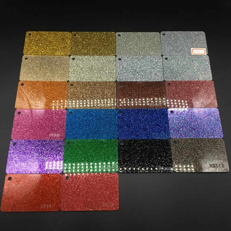 Yingchuang High Glossy Single Color Two Color Glitter Cast Acrylic Sheet for Decoration Material