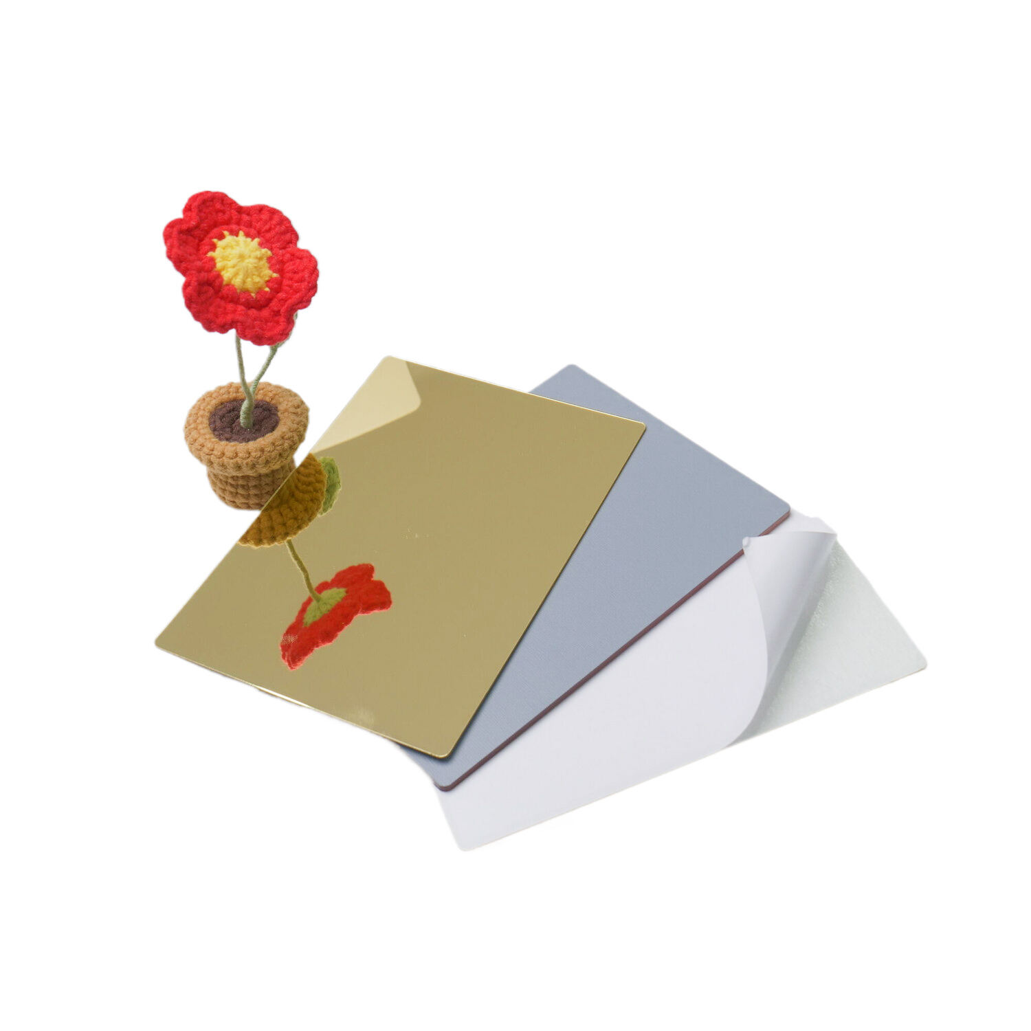 4x8 Feet Silver Gold Mirror Acrylic Sheet With Adhesive & Grey Paint	