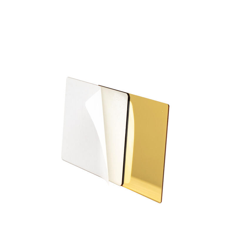 0.8mm 1.0mm  1220x1830mm Glued Gold Mirror Acrylic Sheet For Dressing Table 	