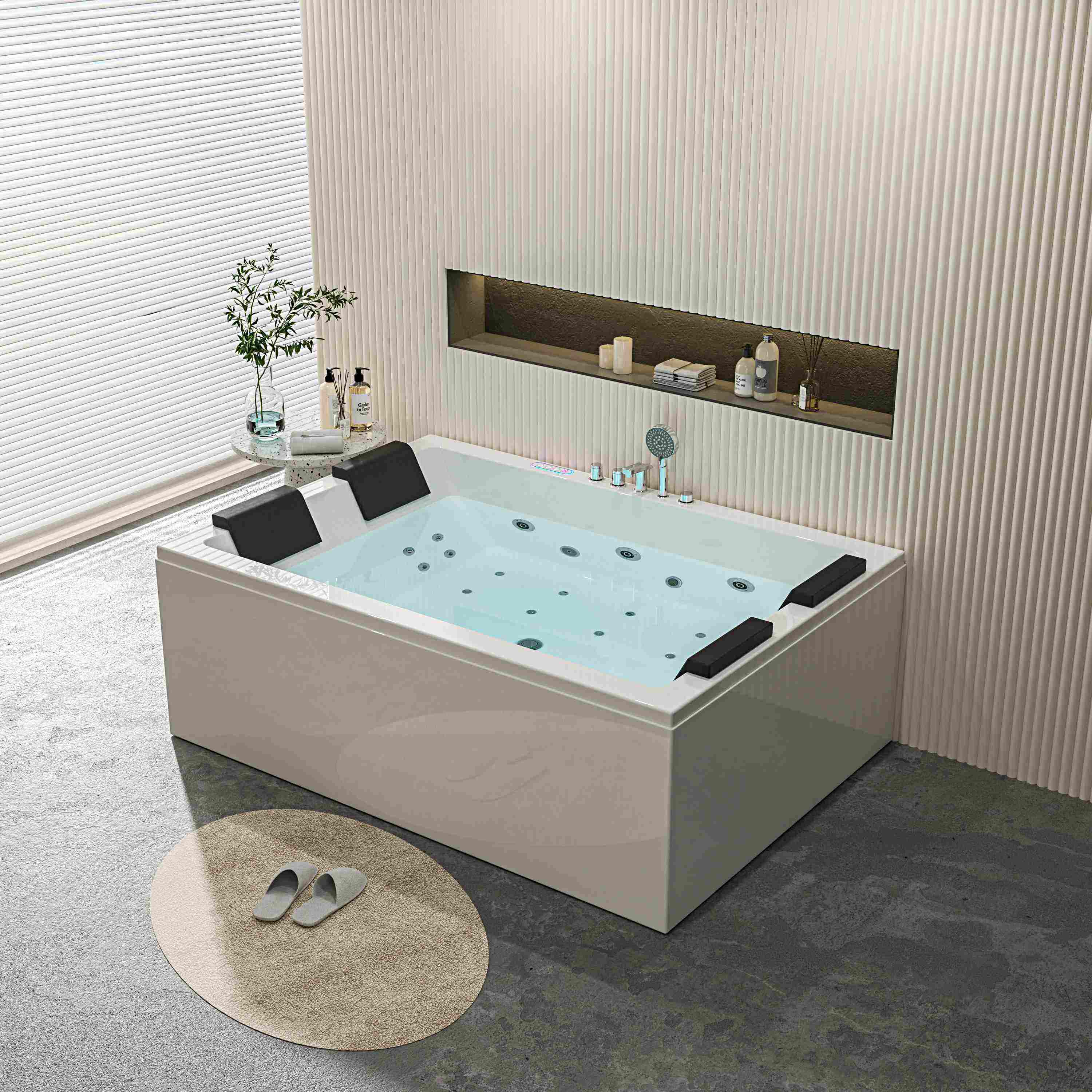 Acrylic Freestanding Massage Bathtubs with Included Faucet Whirlpool Bathtub