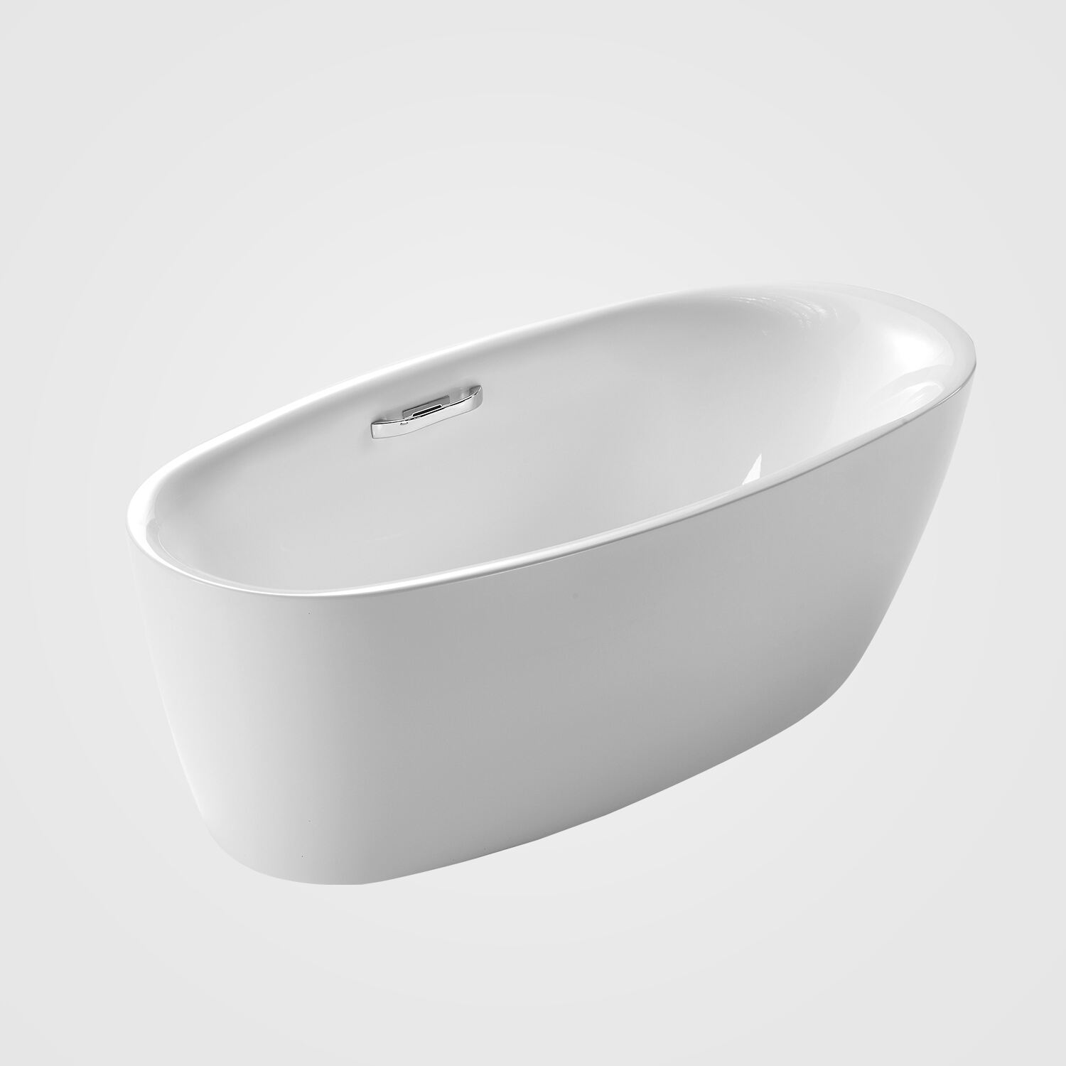 Acrylic Freestanding Bathtub Big Adult Soaking Tub with Drainer Faucet Included