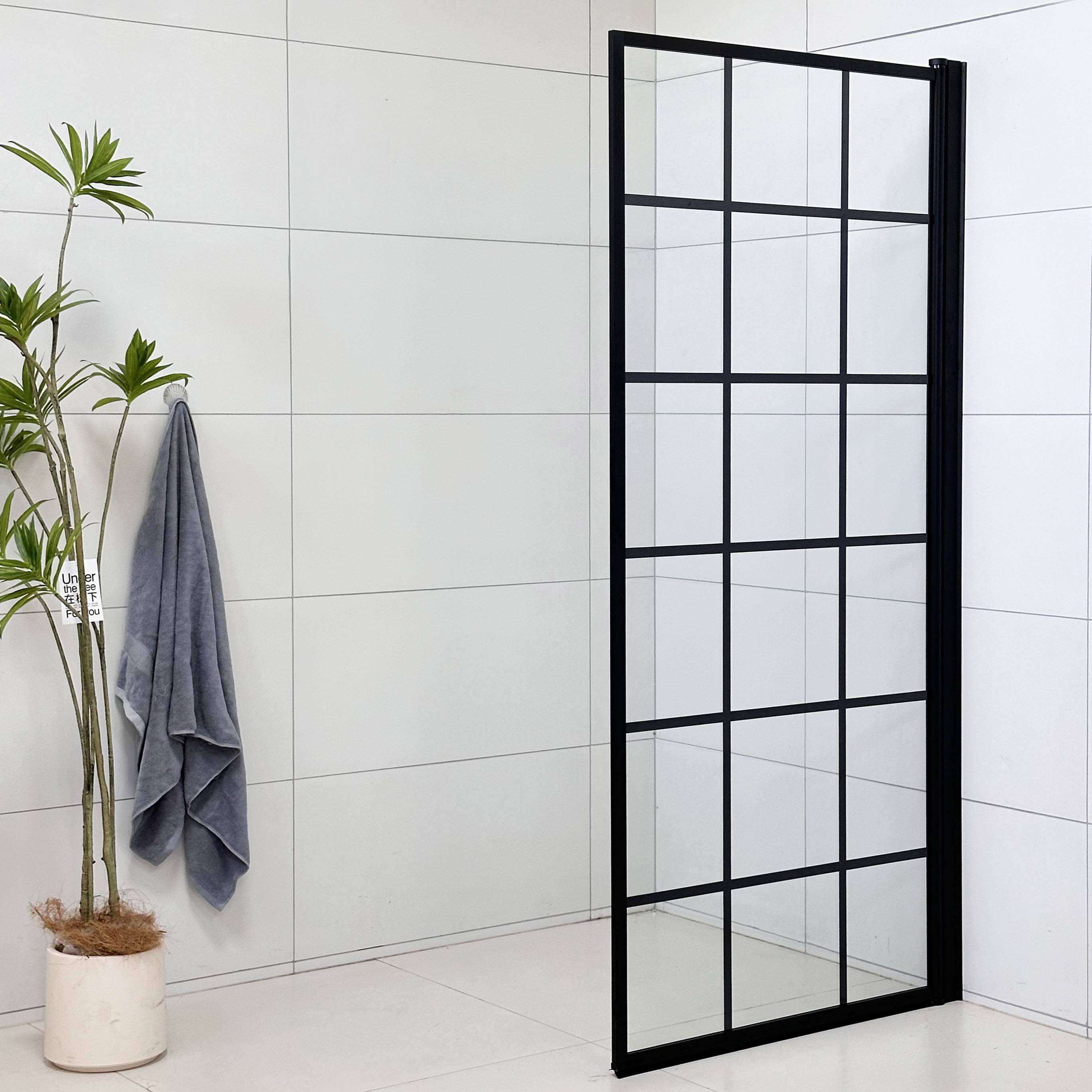 Tempered Glass framed Bathroom Partition adjustable walk In shower Screen