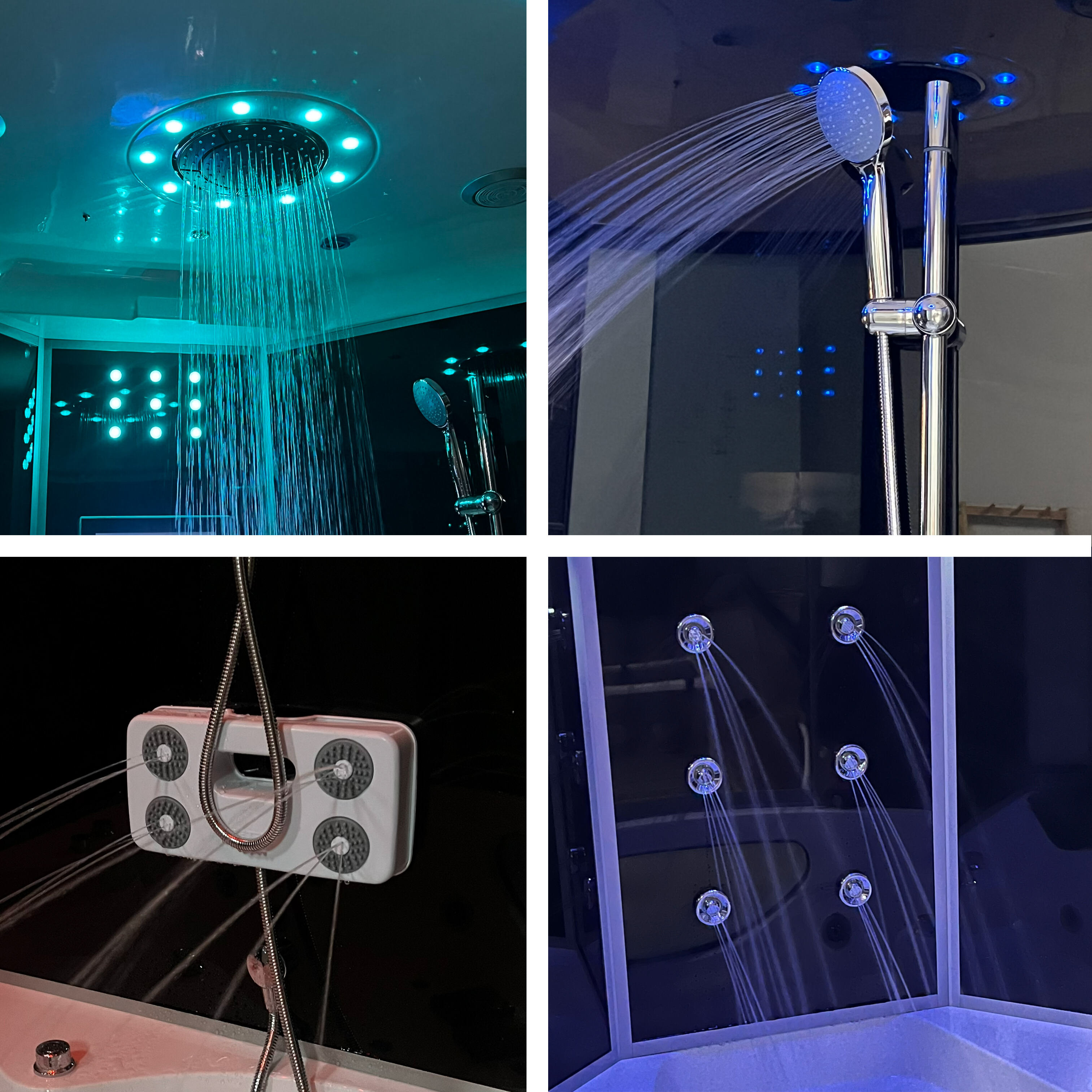 HOKO Acrylic Shower Steam Sauna Room Tempered Glass Aluminium Frame ...