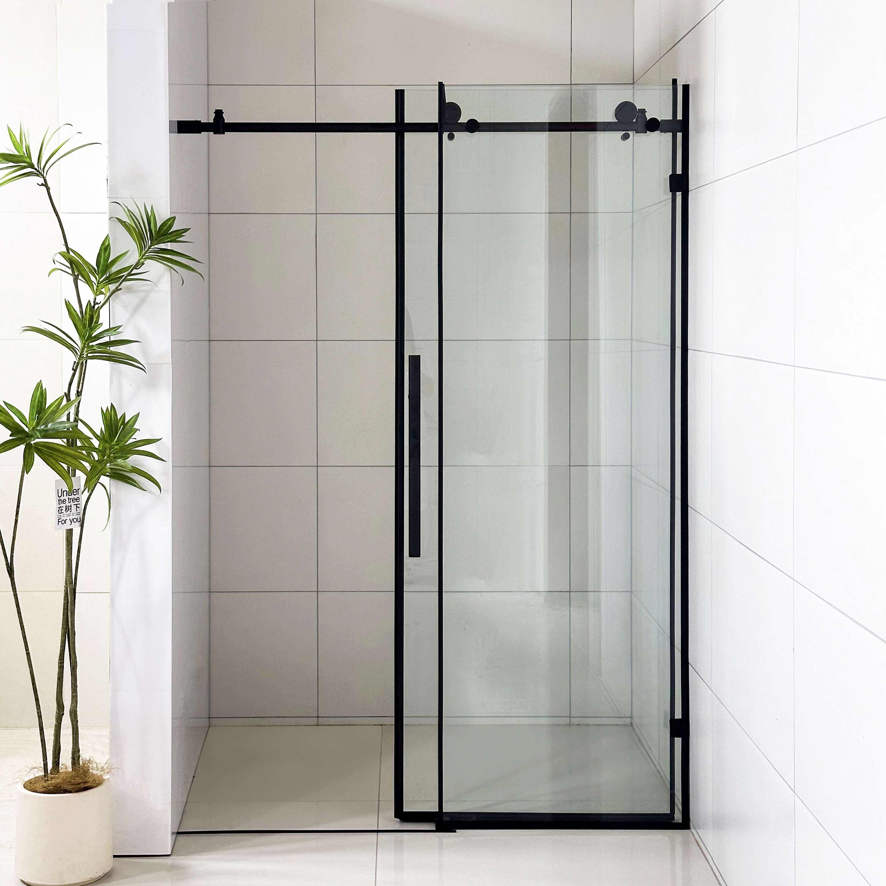 Tempered Glass framed Bathroom Partition adjustable walk In shower Screen