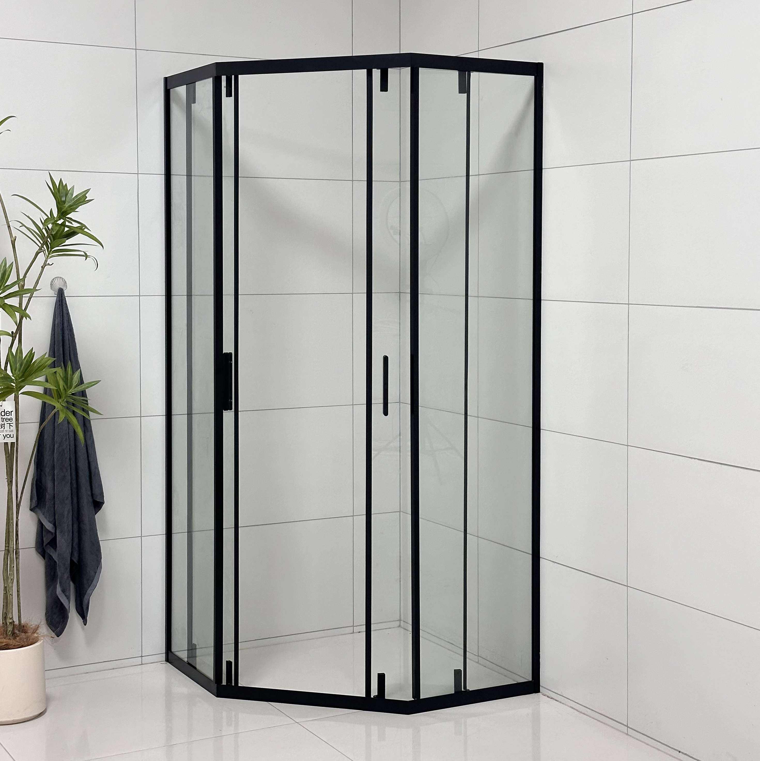 Cabina de dutxa d'estil diamant impermeable amb porta de vidre temperat transparent