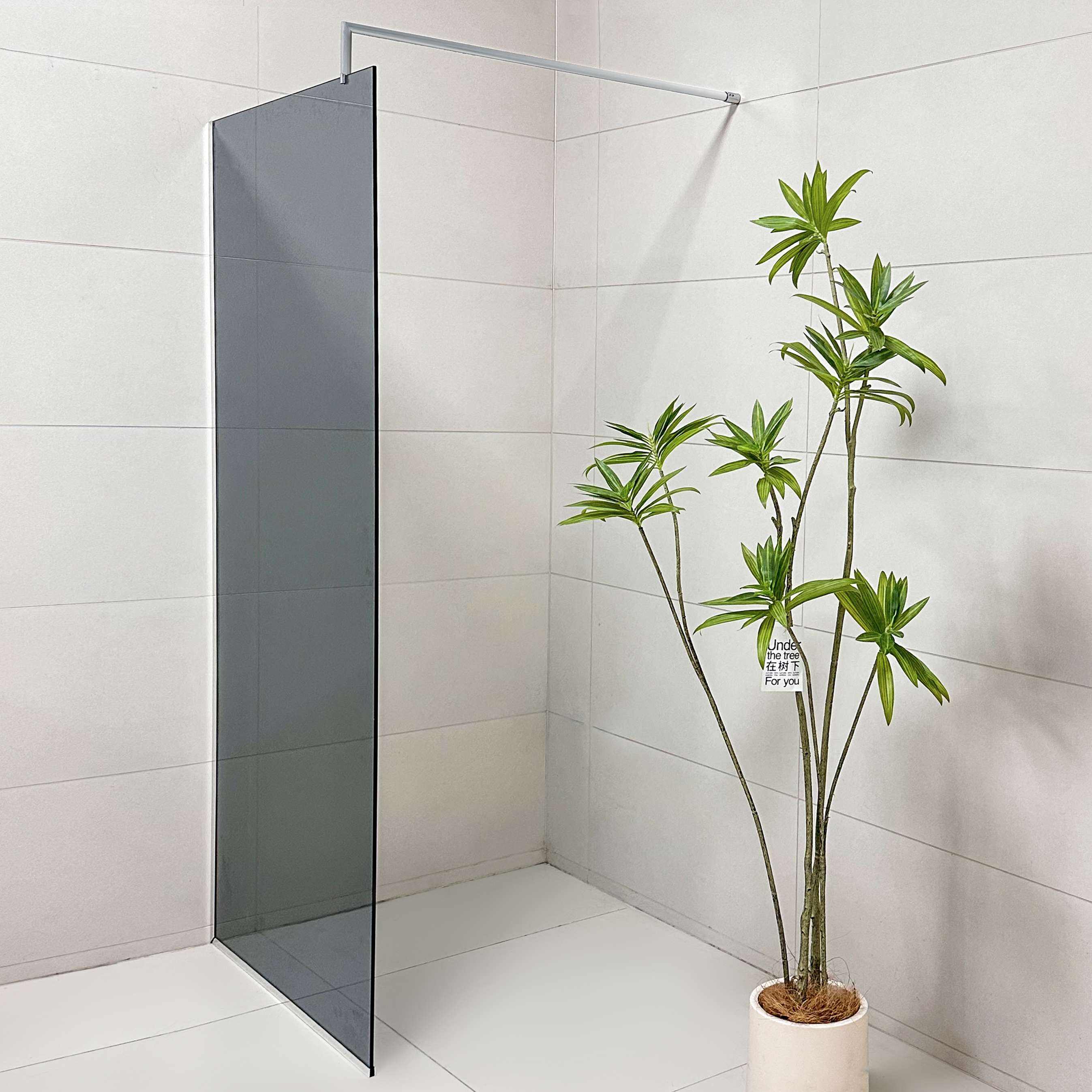 Tempered Glass framed Bathroom Partition adjustable walk In shower Screen