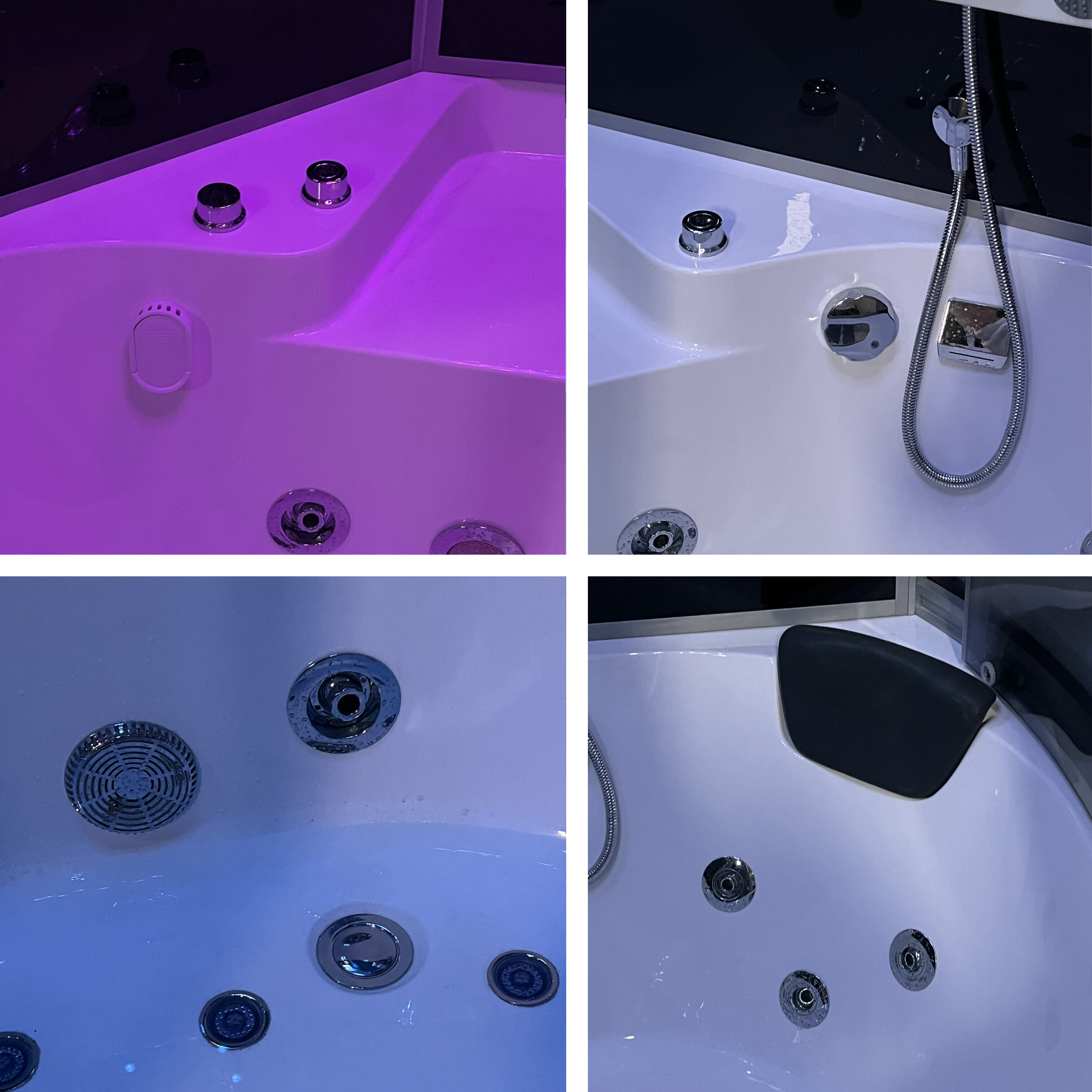 HOKO Acrylic Shower Steam Sauna Room Tempered Glass Aluminium Frame ...