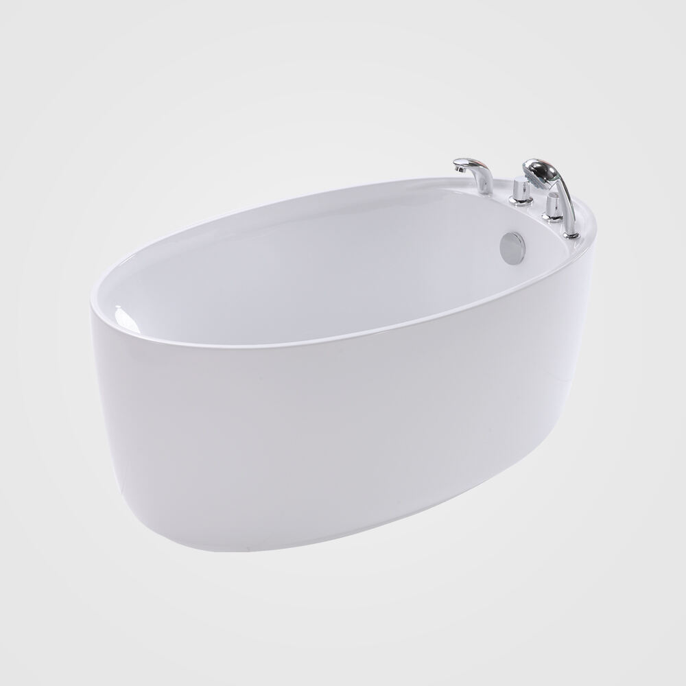 Freestanding bathtubs oval stand alone White acrylic bathtub 