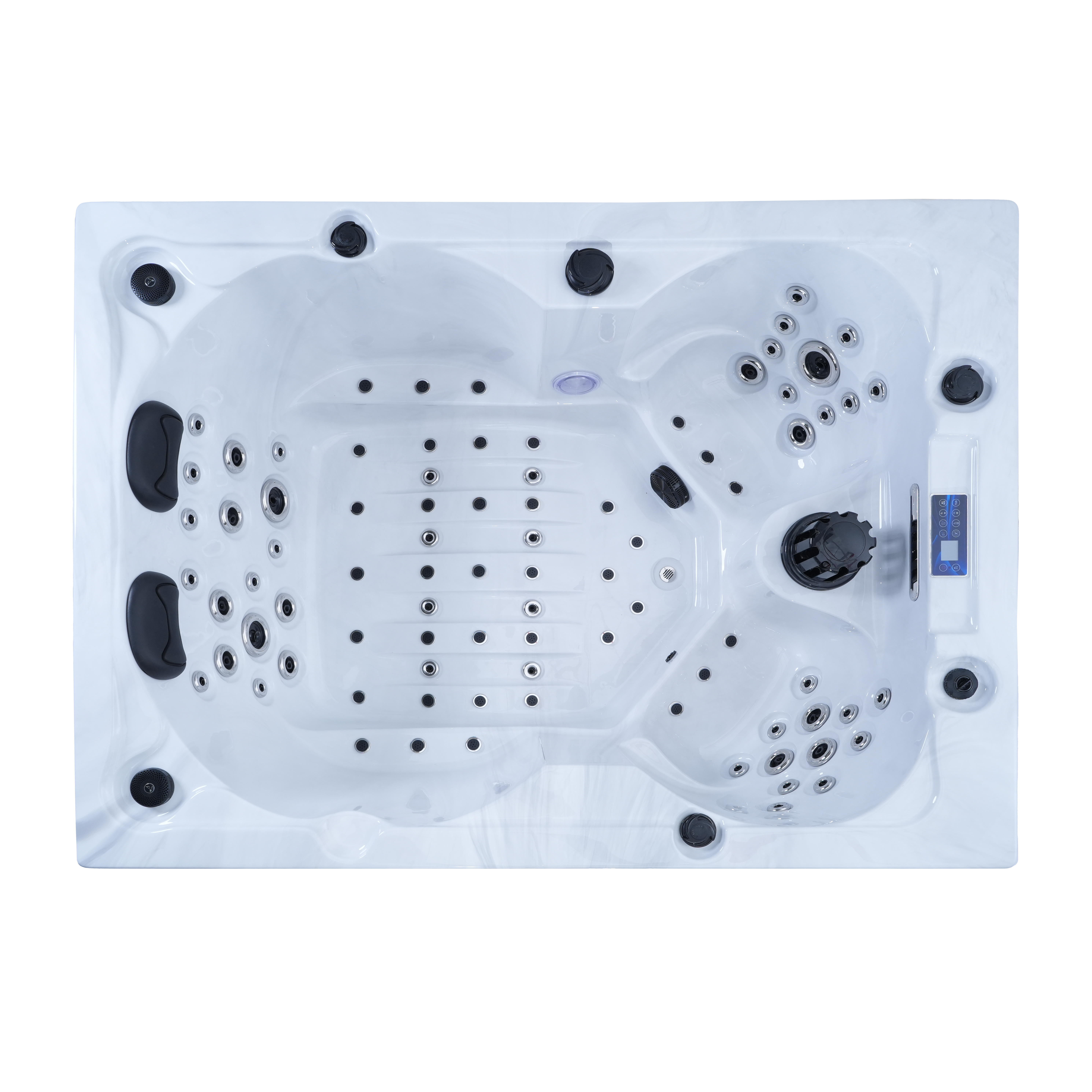 HOKO Modern Rectangle Outdoor Acrylic Swim Spa with Hydro Massage Whirlpool Eco-Friendly Faucet Included