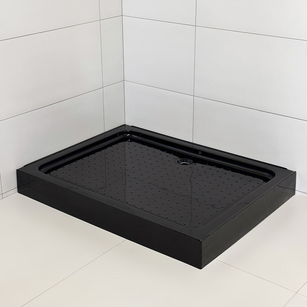 Premium Modern Black Acrylic Shower Tray Premium Shower Base Tray for Hotel Bathroom 