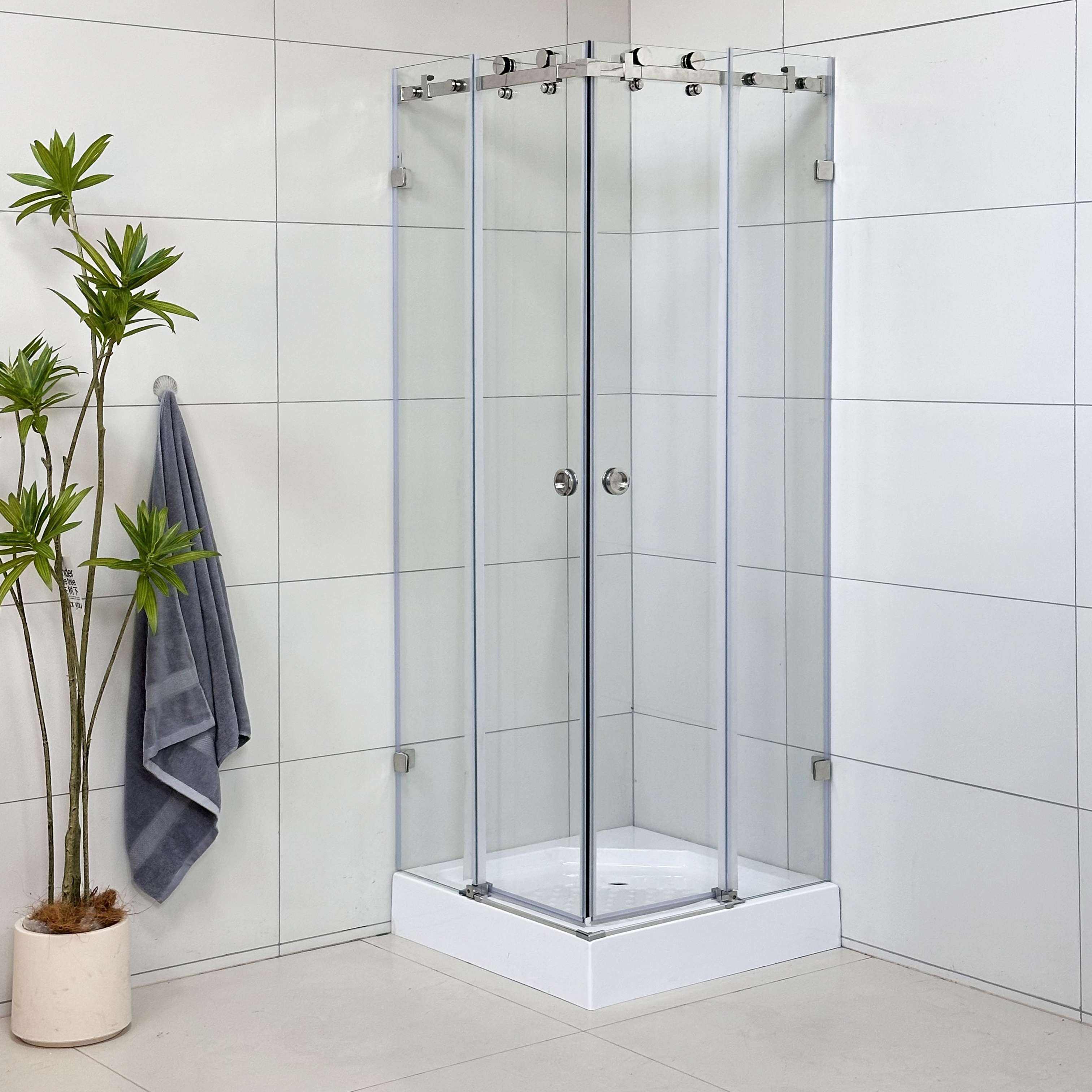 Chinese factories chrome Free Standing Shower Enclosure Rectangle  Sliding shower door