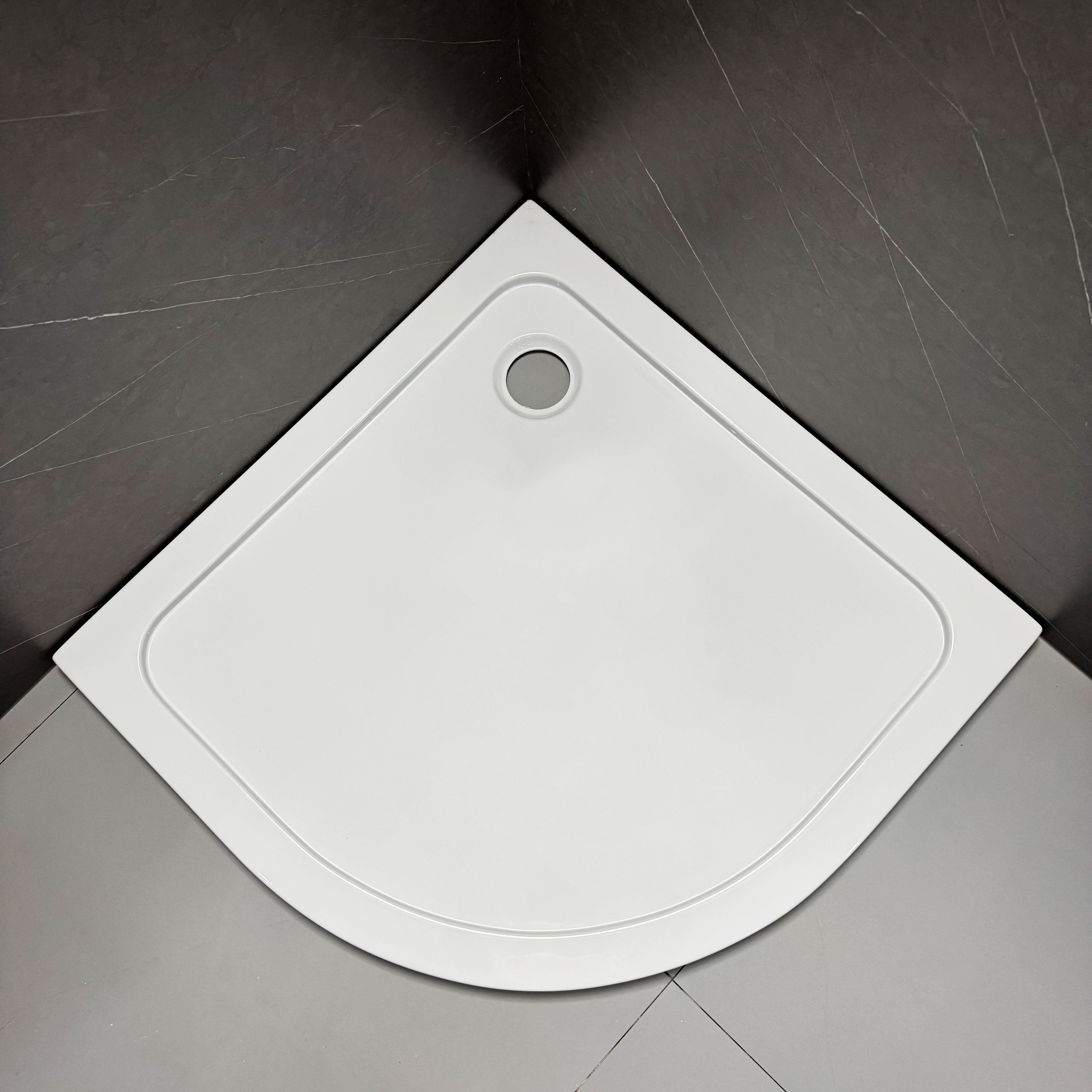 HOKO Modern White Acrylic Shower Tray Custom Size Bathroom Shower Base for Hotels and Showers Rooms