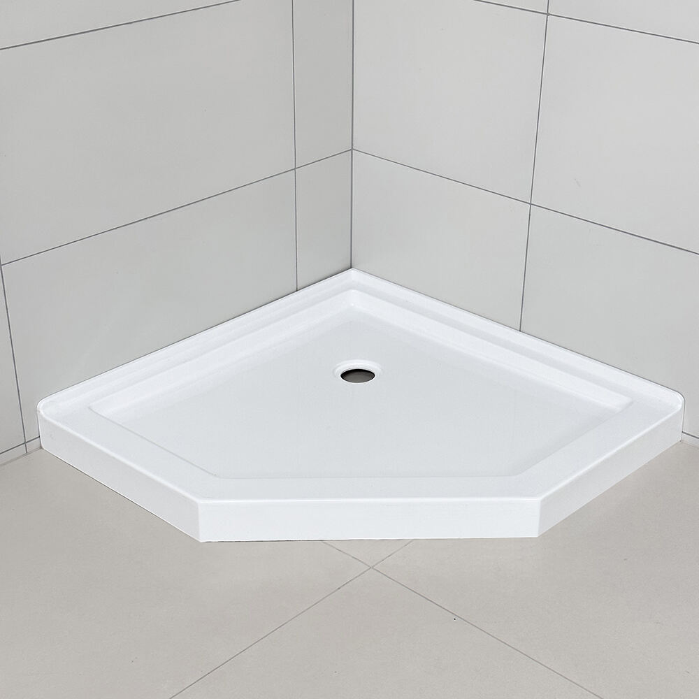 Diamond shaped white Acrylic shower drain tray  shower tray 