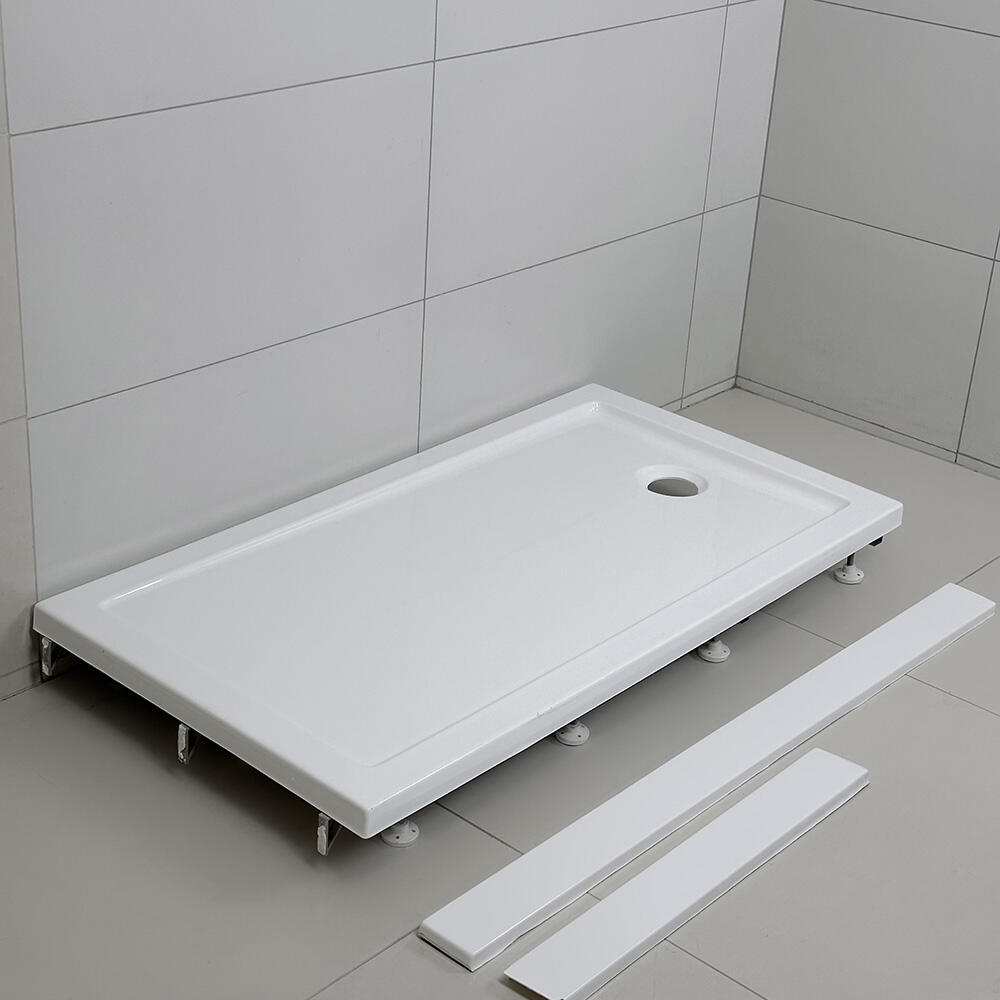 Rectangle White Acrylic Shower Tray Customizable Bathroom Shower Base Tray