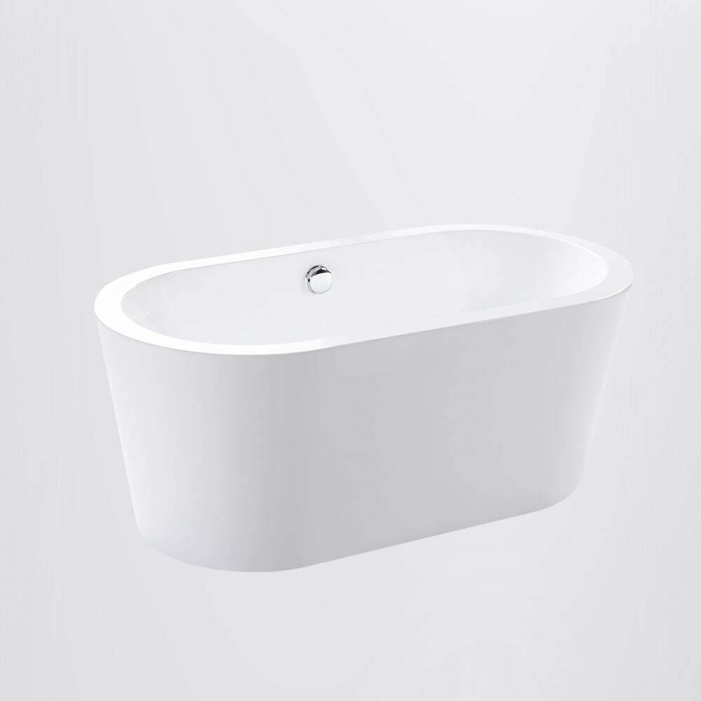 Bathtub white acrylic freestanding bath tub gloss  seamless joint 