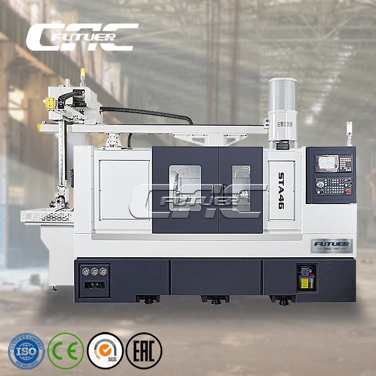 STA36-46 Double-spindle CNC machine tool (with fixed tool holder in the middle and 30° inclined bed)