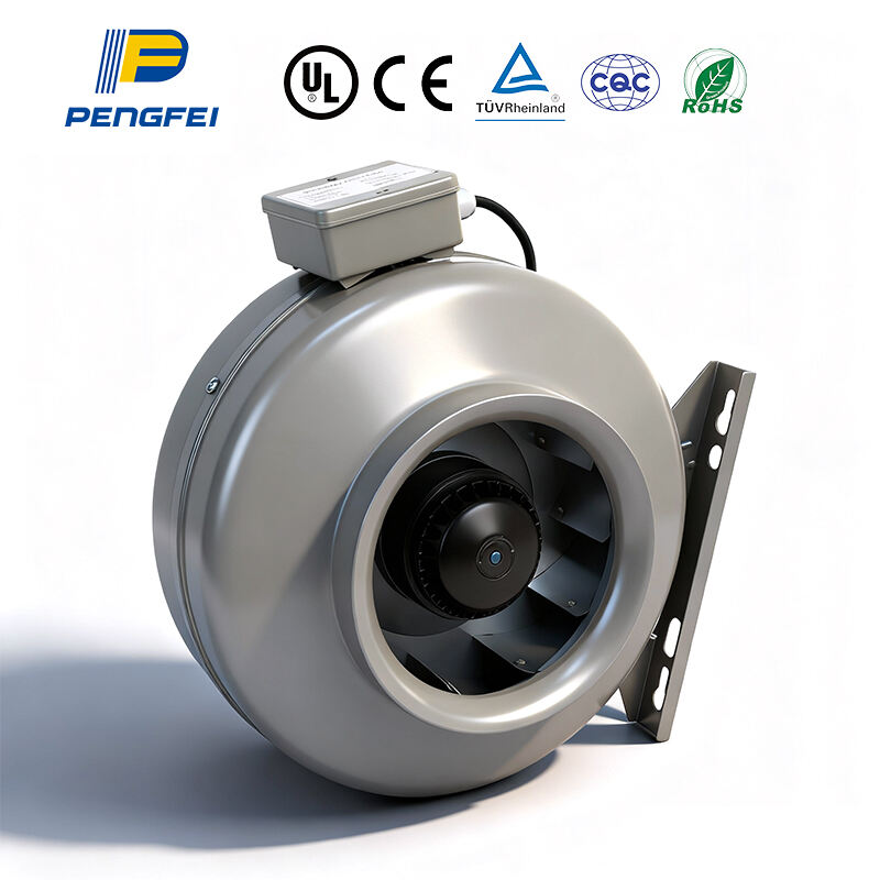 8-дюймовый высоконапорный металлический центробежный круглый канальный вентилятор