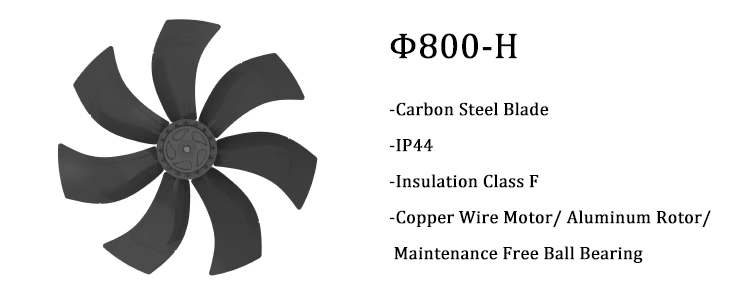 800MM 14000CFM Air Flow Carbon Steel Blade 1750W Axial Fan 220V/380V Industrial Factory Ventilation Fresh air manufacture