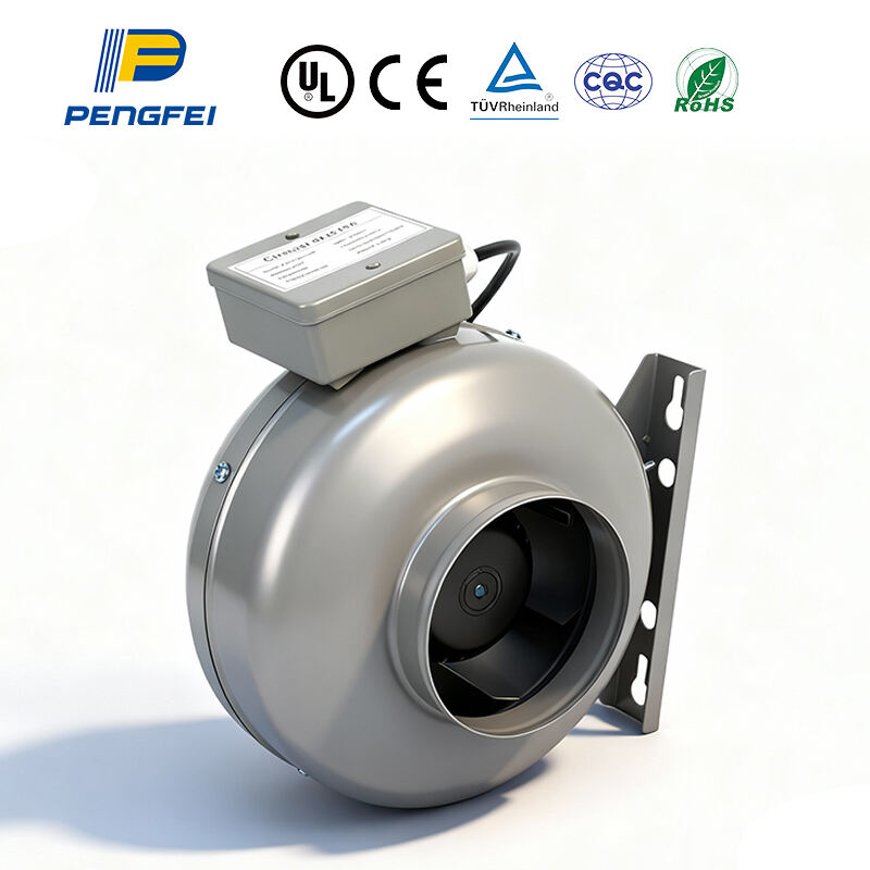 5-дюймовый высоконапорный металлический центробежный круглый канальный вентилятор