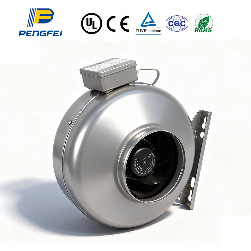 6,3-дюймовый высоконапорный металлический центробежный круглый канальный вентилятор