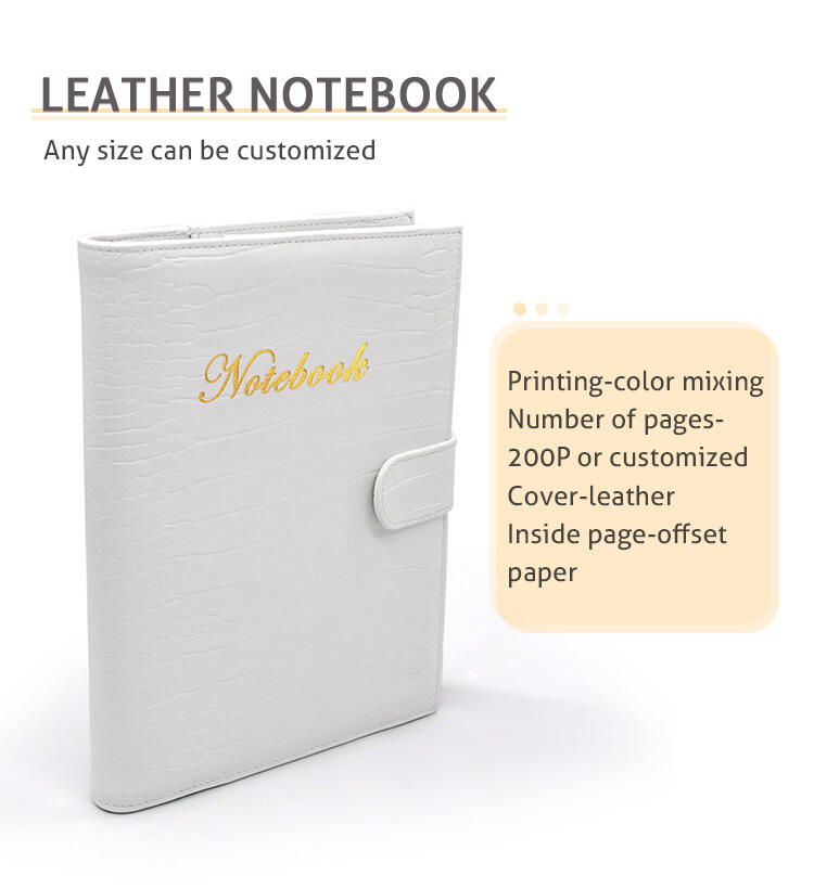 Gold Foil Stamp Leather Cover Journal Crafted from premium materials supplier