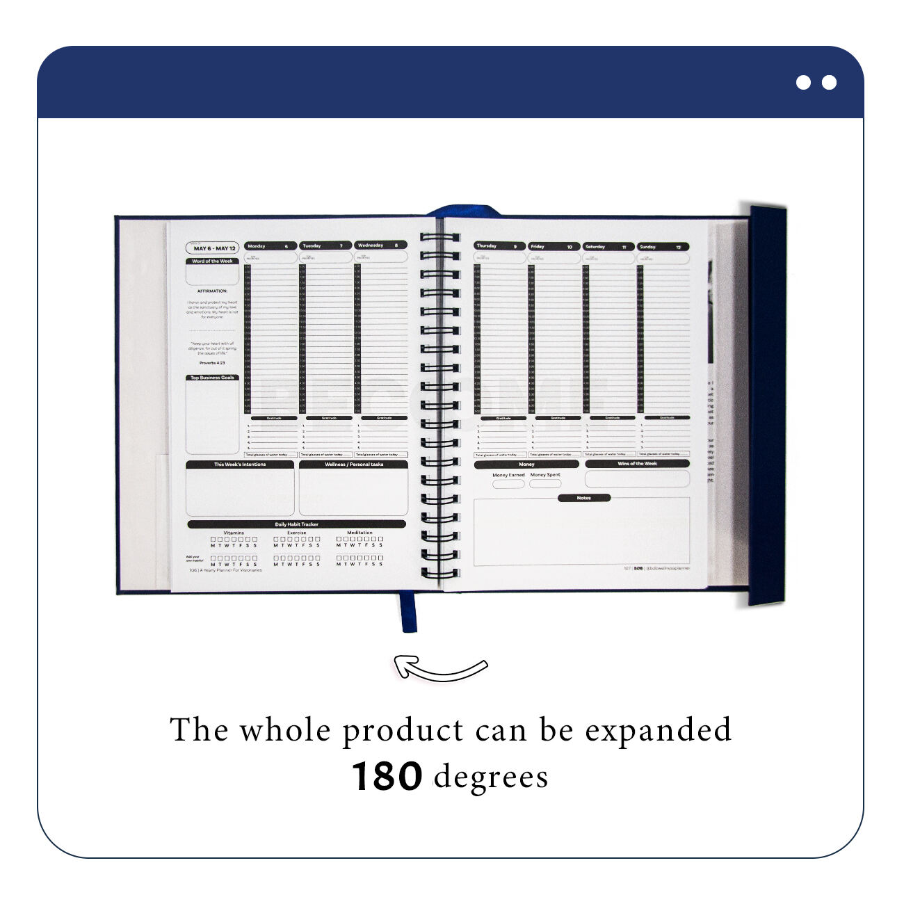 Gold Foil Stamping Spiral Planner With Box manufacture