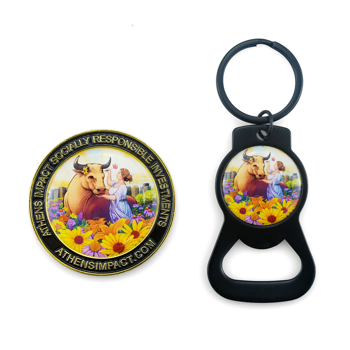 Metal Printed Insert Keyrings