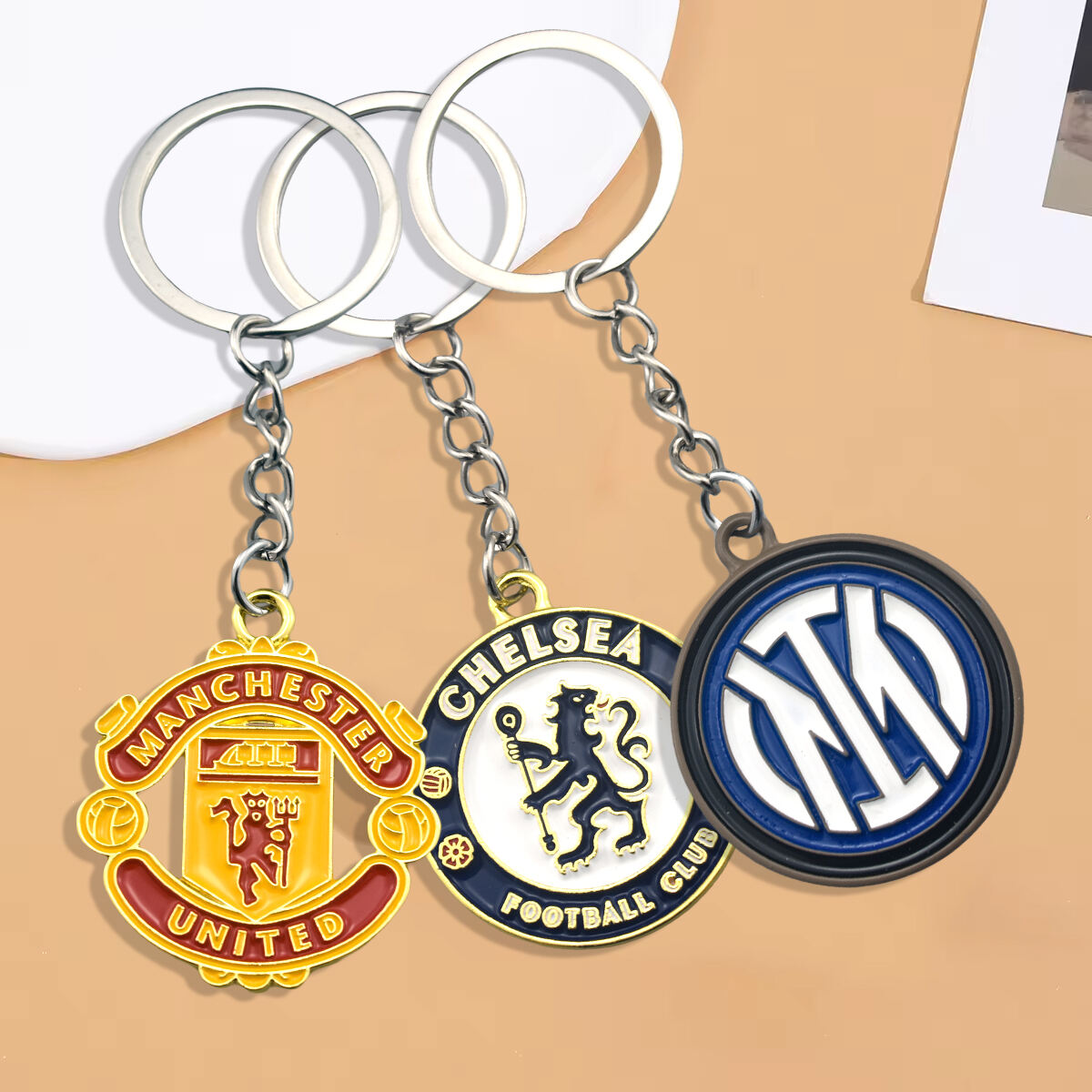 Football Team Keychain with Paper Card