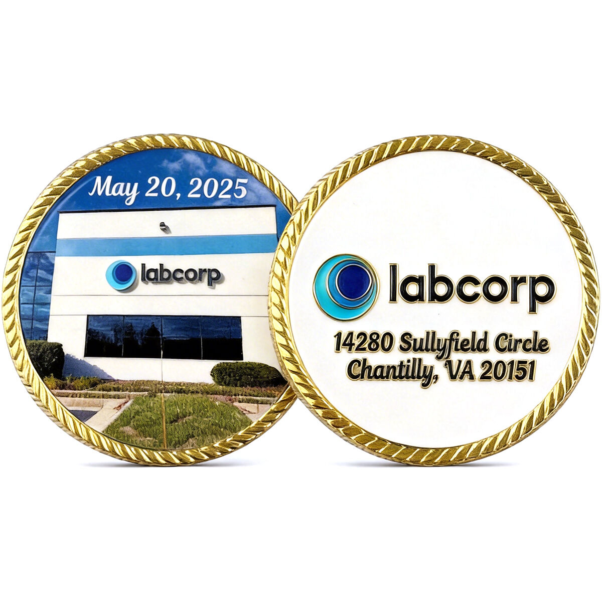 Unternehmens-Challenge-Münzen | Kostenloser Entwurf und Zitat