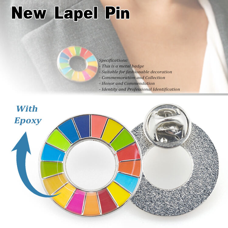 SDG Lapel Pins with 17 Different Colors