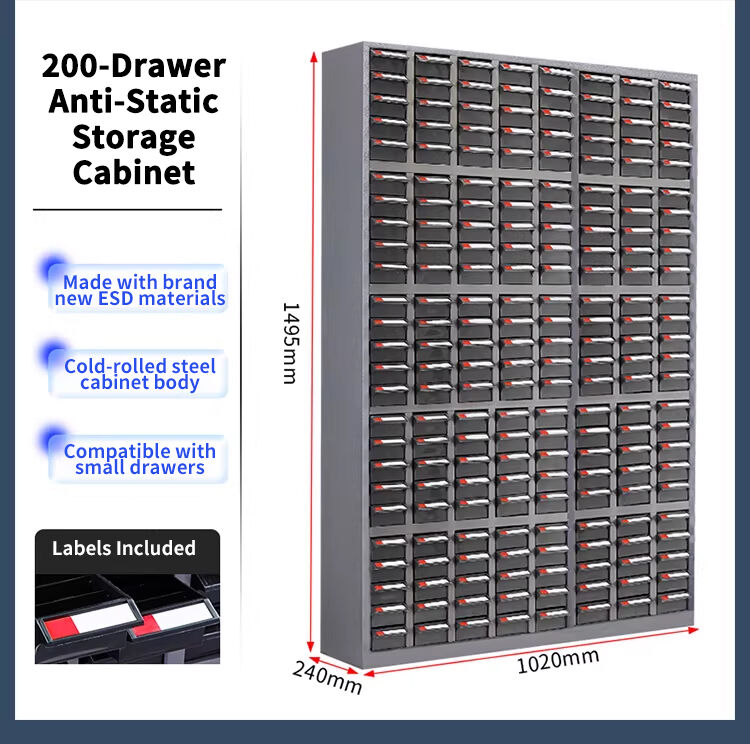 Leenol Industrial-grade 200-drawer Anti-Static Parts Cabinet, Anti-Static Storage Cabinet ,Compatible With Small Drawers  Cold-Rolled Steel Cabinet body
