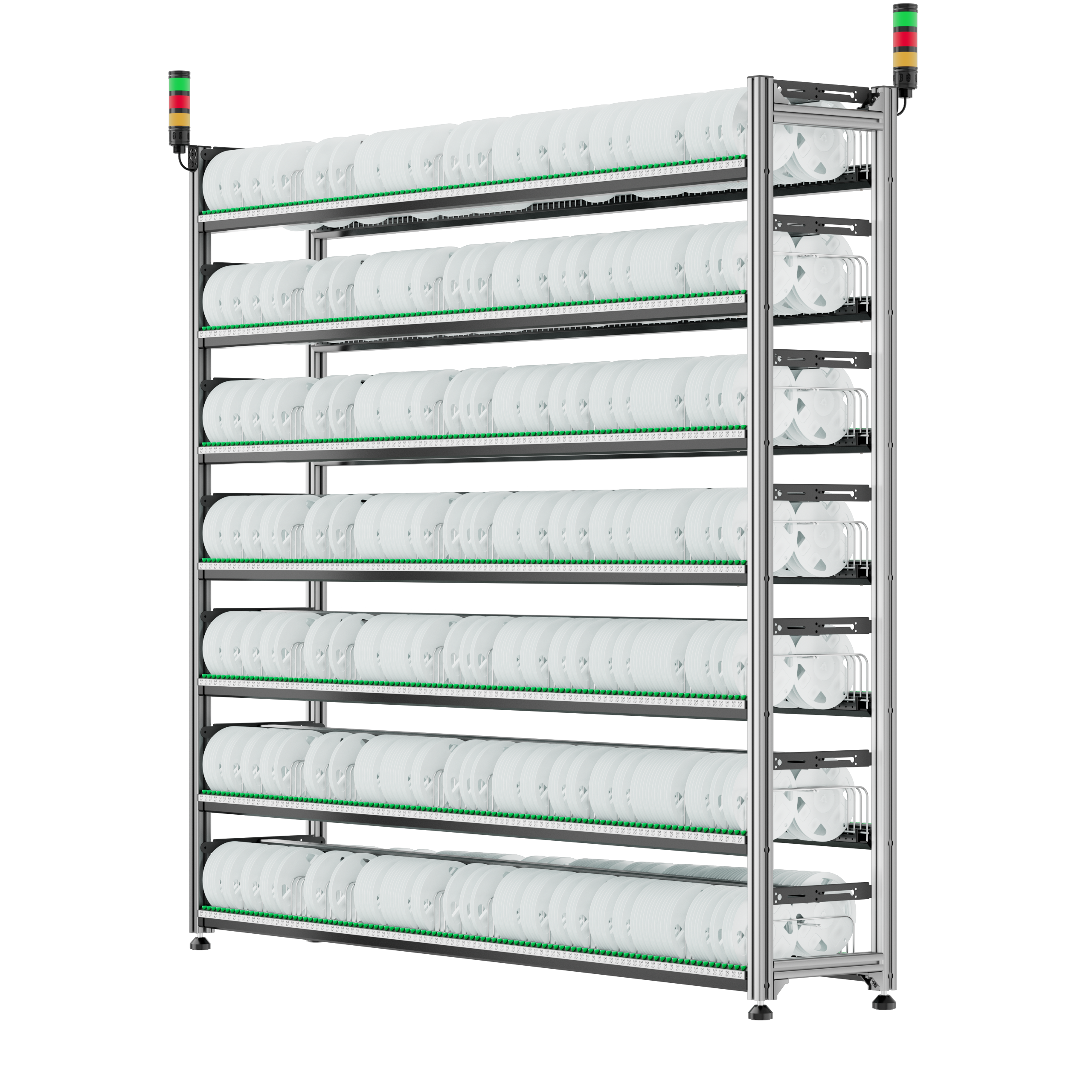 Leenol Aluminum material Intelligent rack with QR code non-adjustable storage locations