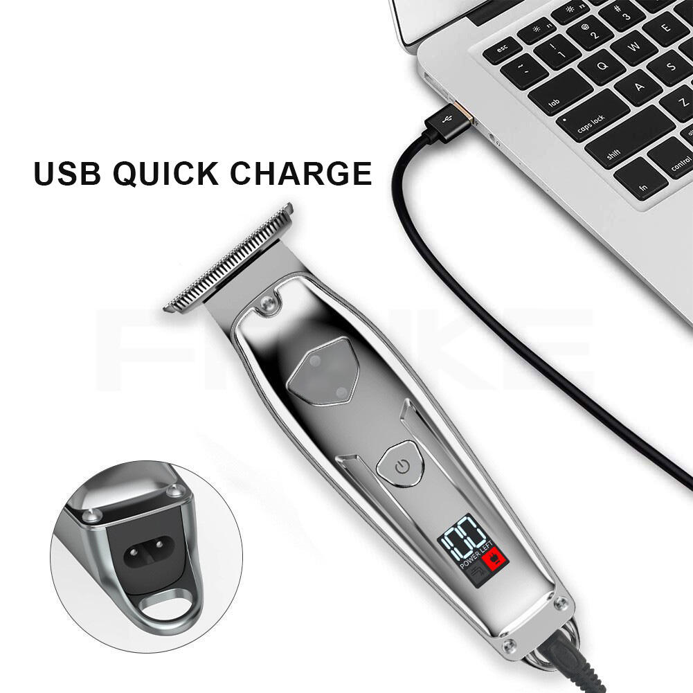 Electric Hair Clipper LCD Display Metal Waterproof Hair Trimmer